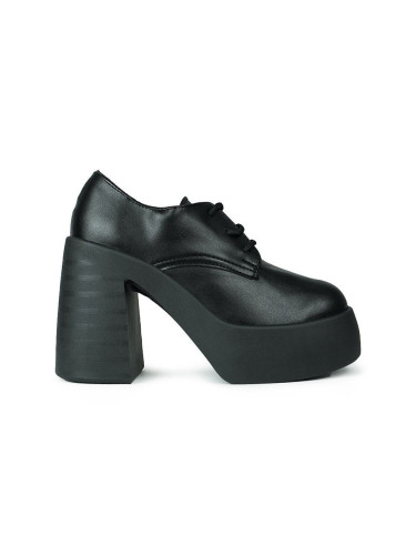 Обувки с дебел ток Altercore Adeline в черно с висок ток