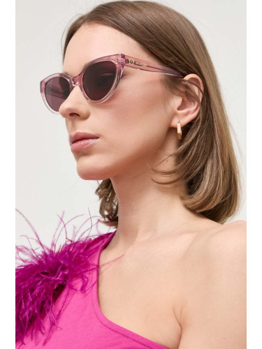 Слънчеви очила Love Moschino в розово