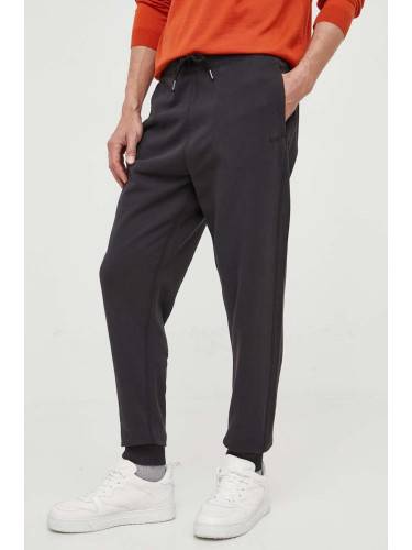 Памучен спортен панталон BOSS CASUAL в сиво с изчистен дизайн 50472661