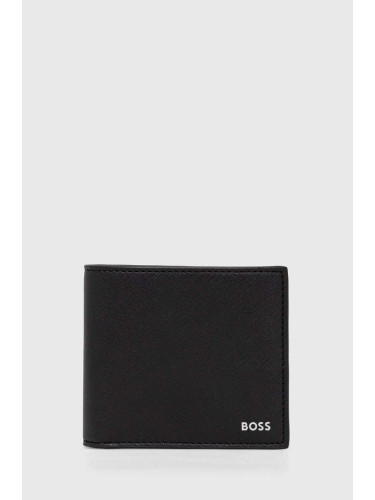 Кожен портфейл BOSS мъжки в черно 50485600