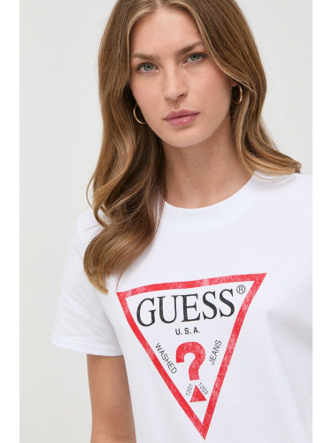 Памучна тениска Guess в бяло W2BI69 K8FQ1