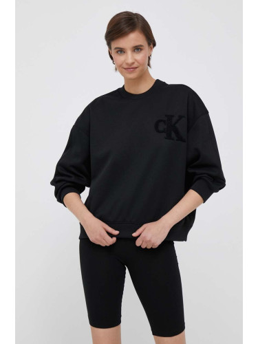 Суичър Calvin Klein Jeans в черно с изчистен дизайн