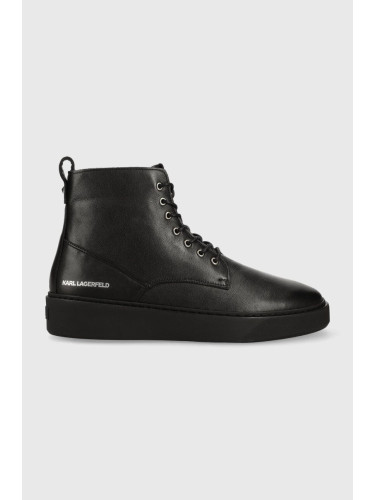 Кожени обувки Karl Lagerfeld FLINT в черно KL53350