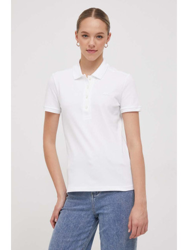 Тениска Lacoste дамска в бяло с яка тип Peter Pan