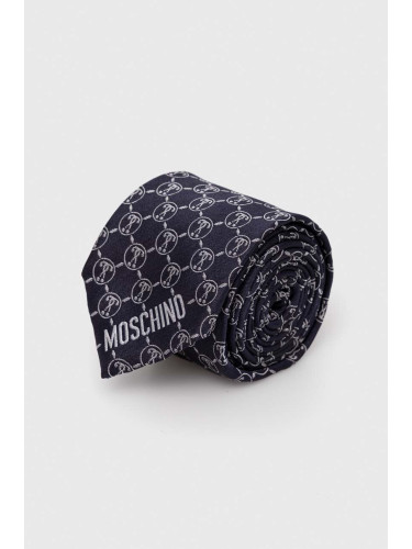 Копринена вратовръзка Moschino в тъмносиньо M5725 55061