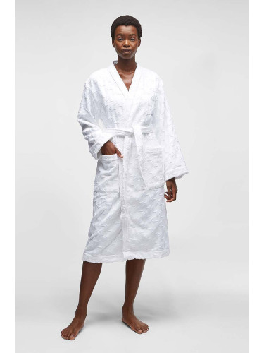 Памучен халат Karl Lagerfeld в бяло