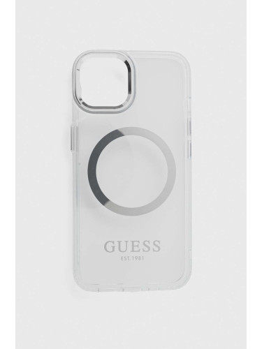 Кейс за телефон Guess iPhone 14 6,1 в сребристо