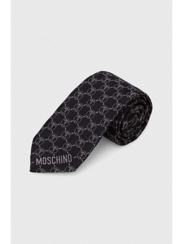Копринена вратовръзка Moschino в черно M5725 55061