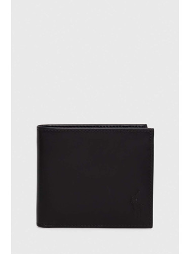 Кожен портфейл Polo Ralph Lauren мъжки в черно 405845398