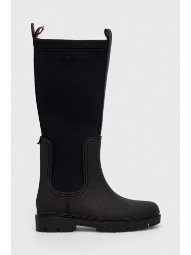 Ботуши Tommy Hilfiger ESSENTIAL TOMMY RAINBOOT в черно с равна подметка FW0FW07666