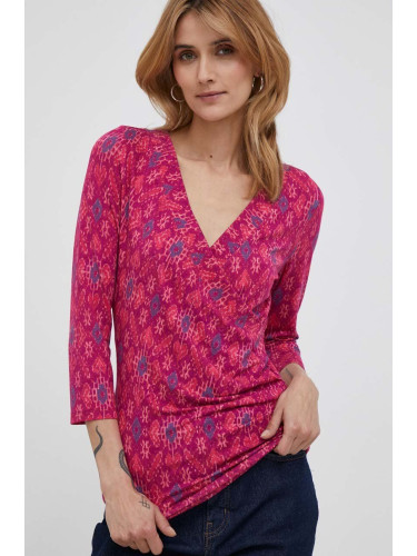 Блуза с дълги ръкави Lauren Ralph Lauren в розово