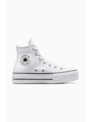 Кожени кецове Converse Chuck Taylor All Star Lift в бяло 561676C