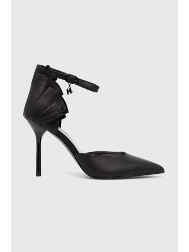 Кожени обувки с висок ток Karl Lagerfeld SARABANDE в черно KL30923