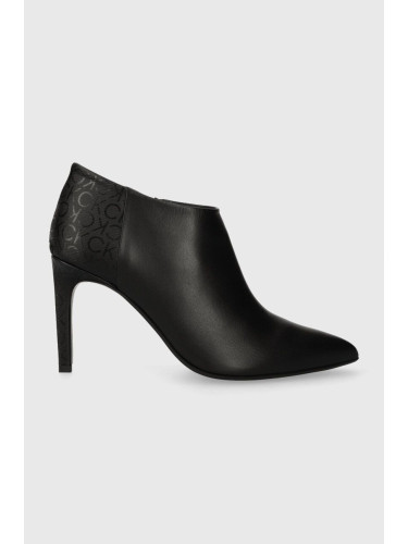 Боти Calvin Klein ESS STIL BOOTIE 90-EPI MONO MIX в черно с тънък ток HW0HW01719