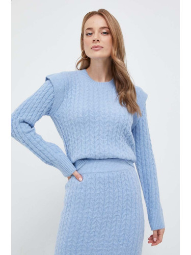 Пуловер Silvian Heach дамски в синьо