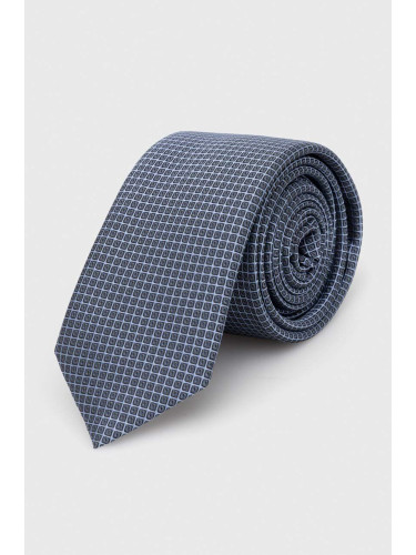 Вратовръзка с коприна HUGO в синьо