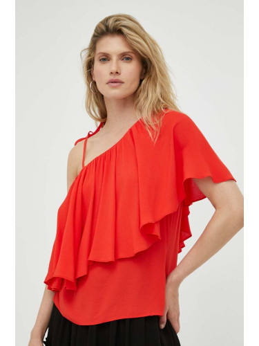 Блуза Bruuns Bazaar в червено с десен
