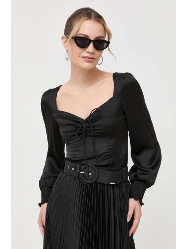 Блуза Guess в черно с изчистен дизайн