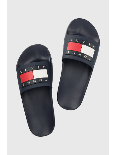 Чехли Tommy Jeans FLAG POOL SLD ESS SLIDE в тъмносиньо EN0EN02115