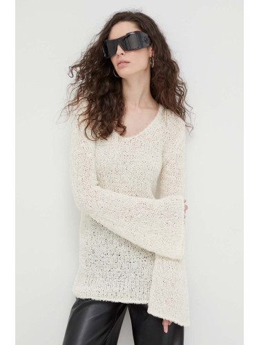 Пуловер By Malene Birger Pelira дамски в бежово от лека материя
