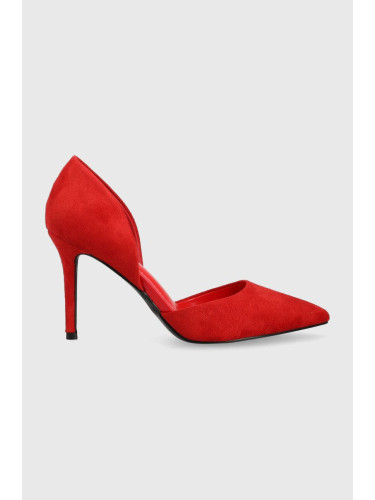 Обувки с висок ток Answear Lab в червено