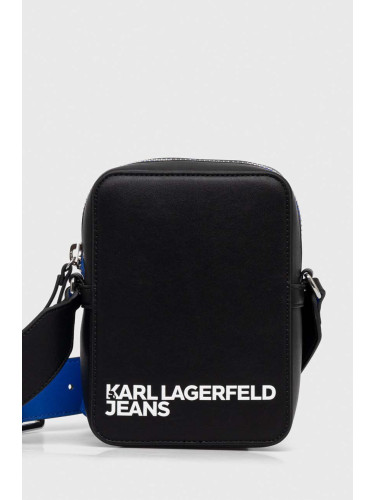 Раница Karl Lagerfeld Jeans в черно голям размер с изчистен дизайн