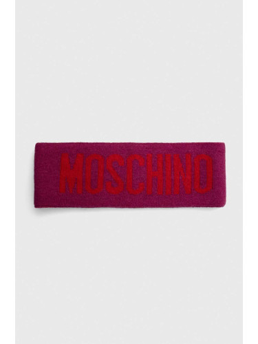 Вълнена лента за глава Moschino в лилаво