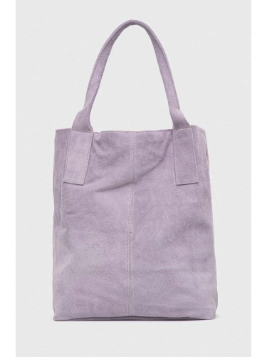 Велурена чанта Answear Lab в лилаво