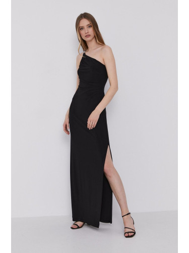 Рокля Lauren Ralph Lauren в черно дълъг модел със стандартна кройка