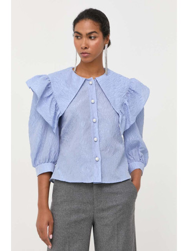Блуза Custommade в синьо със стандартна кройка