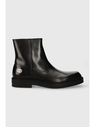 Кожени обувки Karl Lagerfeld KRAFTMAN в черно KL11440