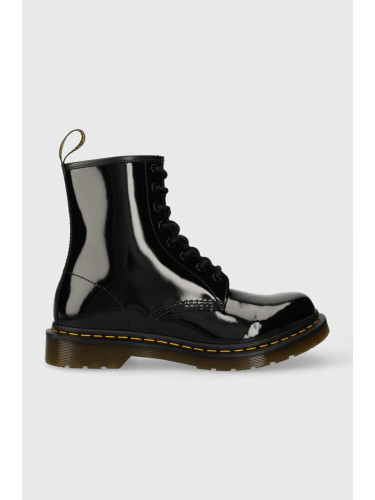 Кожени кубинки Dr. Martens 1460 в черно с равна подметка