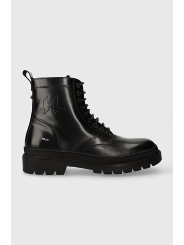 Кожени туристически обувки Karl Lagerfeld OUTLAND в черно KL11260