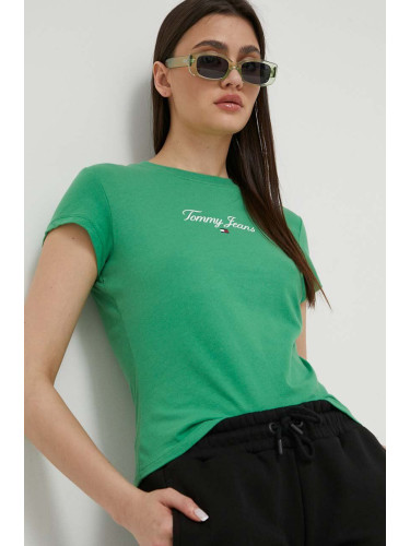 Тениска Tommy Jeans в зелено