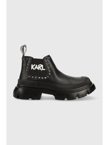 Боти Karl Lagerfeld TREKKA MAX в черно с платформа KL43531