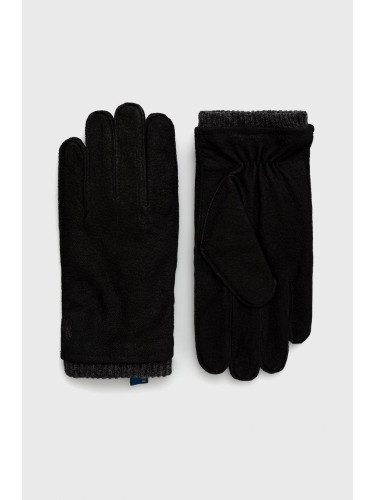 Велурени ръкавици Polo Ralph Lauren в черно