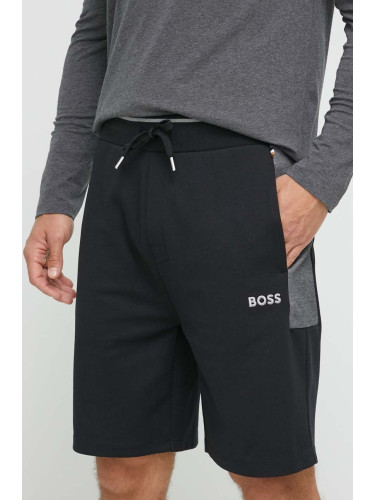 Домашен къс панталон BOSS в черно