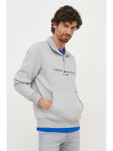 Суичър Tommy Hilfiger в сиво с принт MW0MW20954