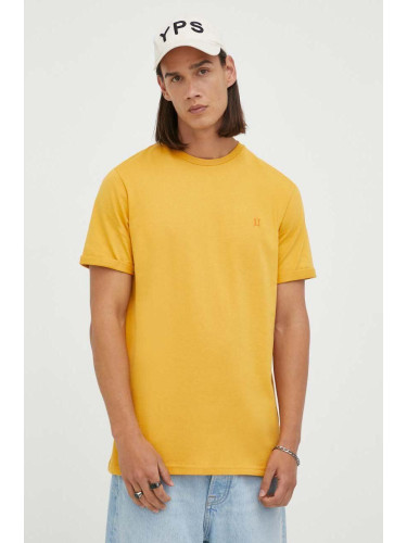Памучна тениска Les Deux в жълто с изчистен дизайн LDM101155