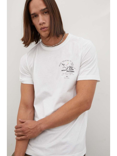 Памучна тениска PS Paul Smith в бяло с принт