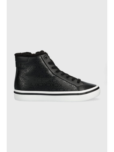 Високи кецове Calvin Klein VULC HIGH TOP - EPI MONO WL в черно HW0HW01675