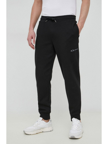 Спортен панталон Armani Exchange в черно с изчистен дизайн