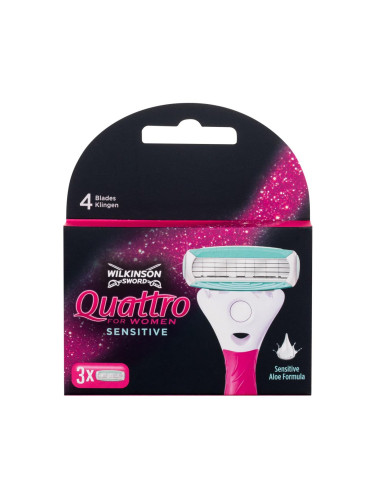 Wilkinson Sword Quattro For Women Sensitive Резервни ножчета за жени Комплект