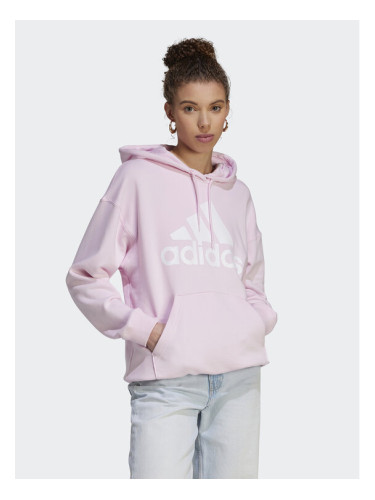 adidas Суитшърт Essentials Big Logo Oversized French Terry Hoodie IL3319 Розов Loose Fit