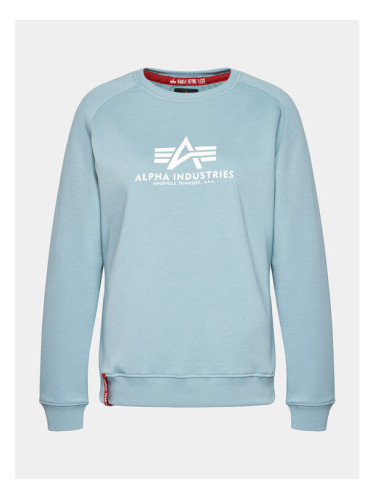Alpha Industries Суитшърт New Basic Sweater 196031 Светлосиньо Regular Fit