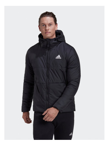 adidas Преходно яке BSC 3-Stripes Hooded Insulated Jacket HG6276 Черен Regular Fit