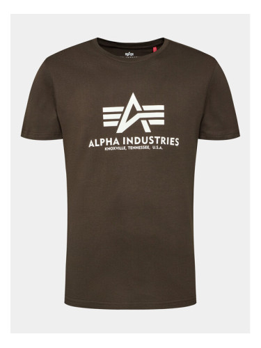 Alpha Industries Тишърт Basic 100501 Зелен Regular Fit
