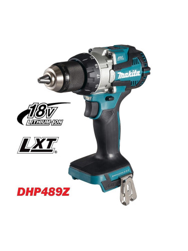 Винтоверт акумулаторен, ударен, Makita DHP489Z, 18V, LXT, 73Nm, безчетков мотор