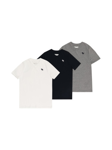 Abercrombie & Fitch Тениска  сиво / черно / бяло