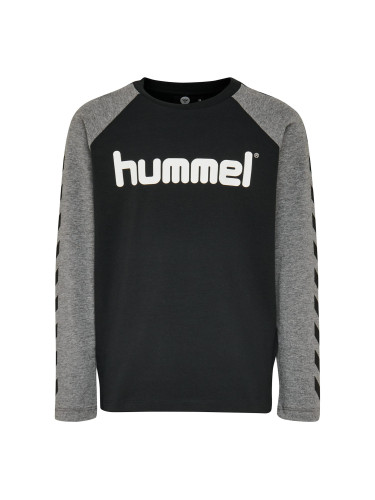 Hummel Функционална тениска 'BOYS'  сив меланж / черно / бяло
